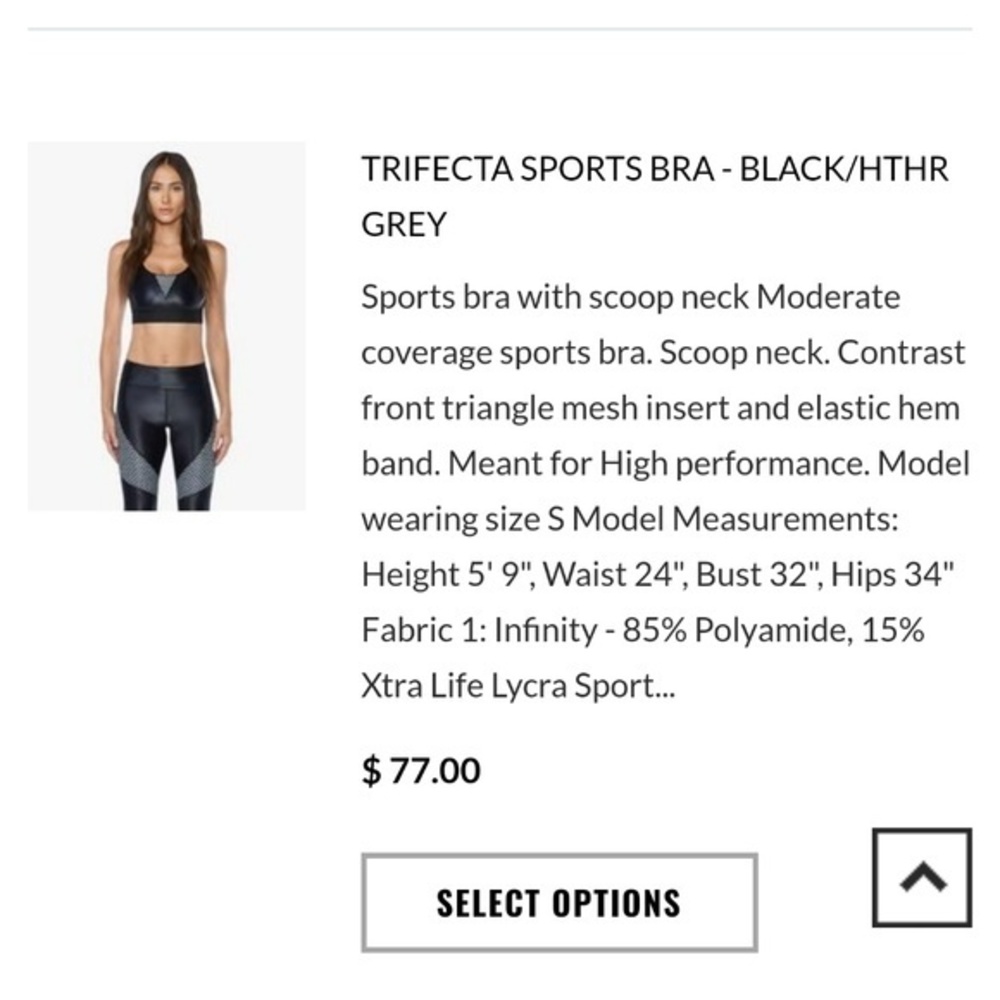 NWOT  BLACK KORAL‎ TRIFECTA VERSATALITY  SPORTS BRA